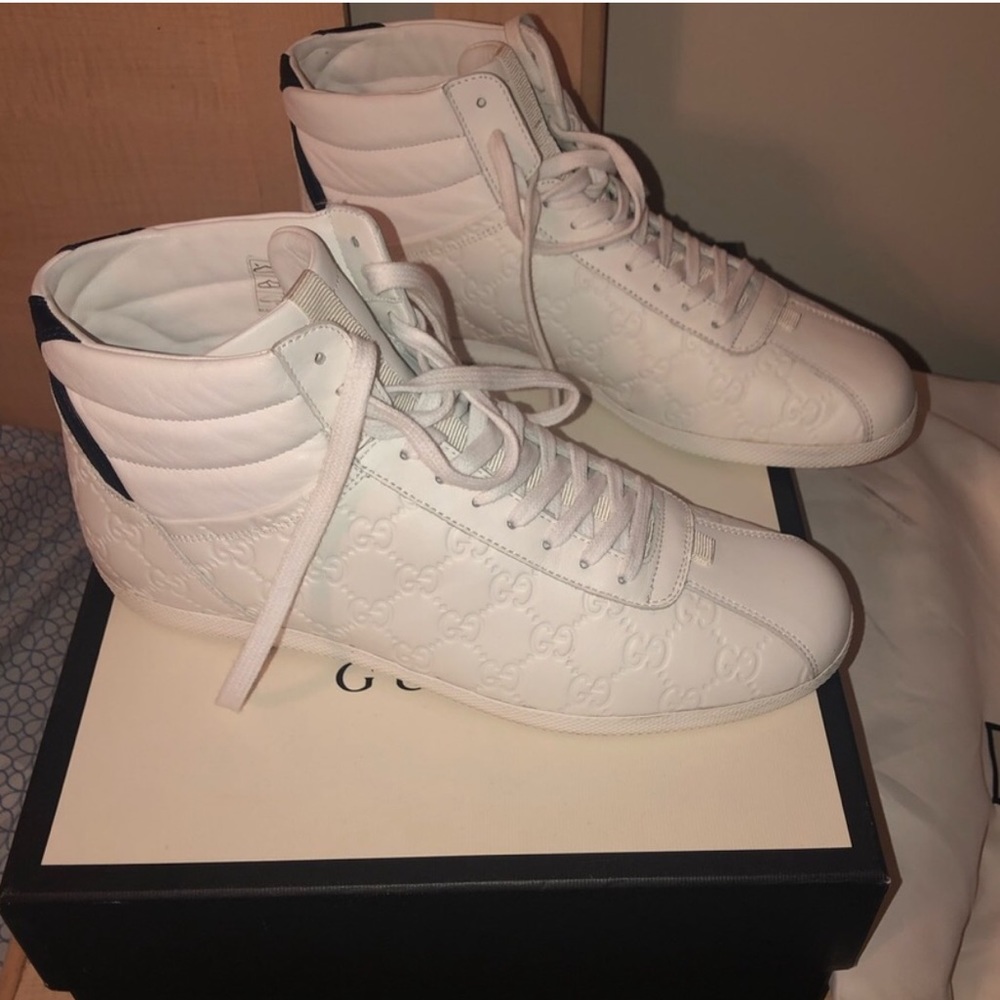 Gucci Signature White High-Top Sneakers